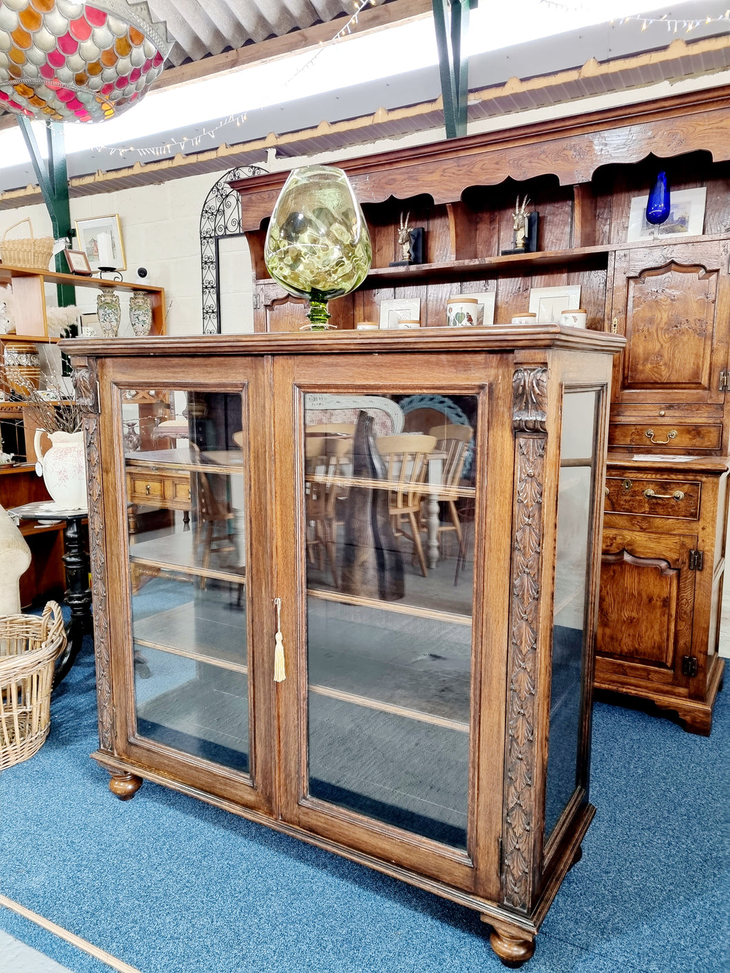 Victorian Glazed Oak Bookcase
