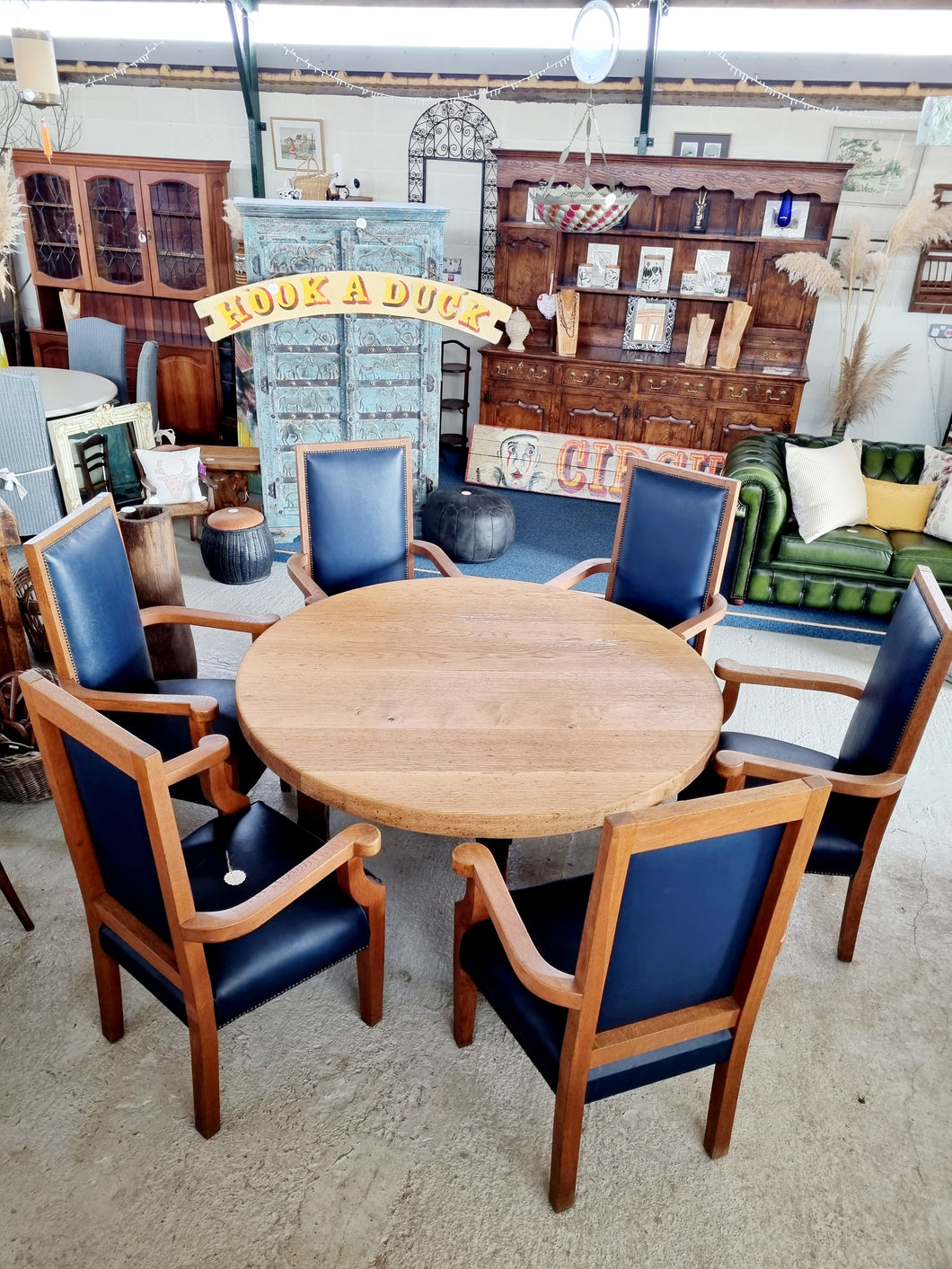 Solid Oak Table & Six Dining Chairs