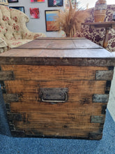 Load image into Gallery viewer, Old Antique Iron Bound Chest
