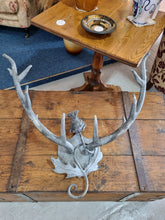 Load image into Gallery viewer, Handmade Commission Piece By K. Paxton Blacksmith Wall Mounted Antlers With Thistle
