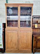 Load image into Gallery viewer, Large Oak Glazed Vintage School Cupboard
