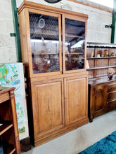 Load image into Gallery viewer, Large Oak Glazed Vintage School Cupboard
