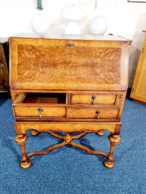 Load image into Gallery viewer, Burr Walnut Bureau In The Manner Of William &amp; Mary
