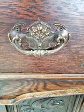 Load image into Gallery viewer, Late 19th Century Oak Art Nouveau Mirror Back Sideboard
