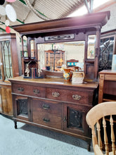 Load image into Gallery viewer, Late 19th Century Oak Art Nouveau Mirror Back Sideboard
