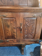 Load image into Gallery viewer, Carved Oak Glazed Dresser Handmade In The UK
