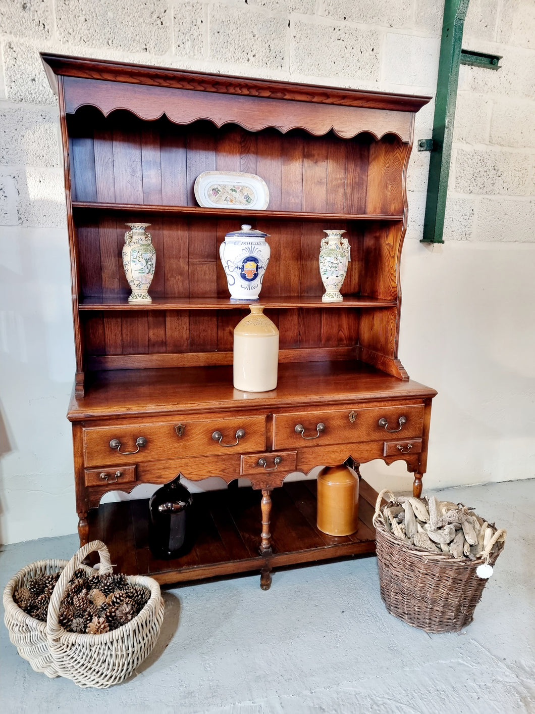 George III Style Oak Dresser With A Pot Board Base