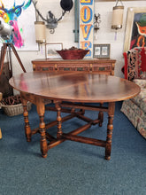 Load image into Gallery viewer, Solid Oak Antique Gateleg Dining Table With A Drawer
