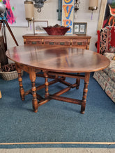 Load image into Gallery viewer, Solid Oak Antique Gateleg Dining Table With A Drawer
