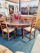 Load image into Gallery viewer, Solid Oak Antique Gateleg Dining Table With A Drawer
