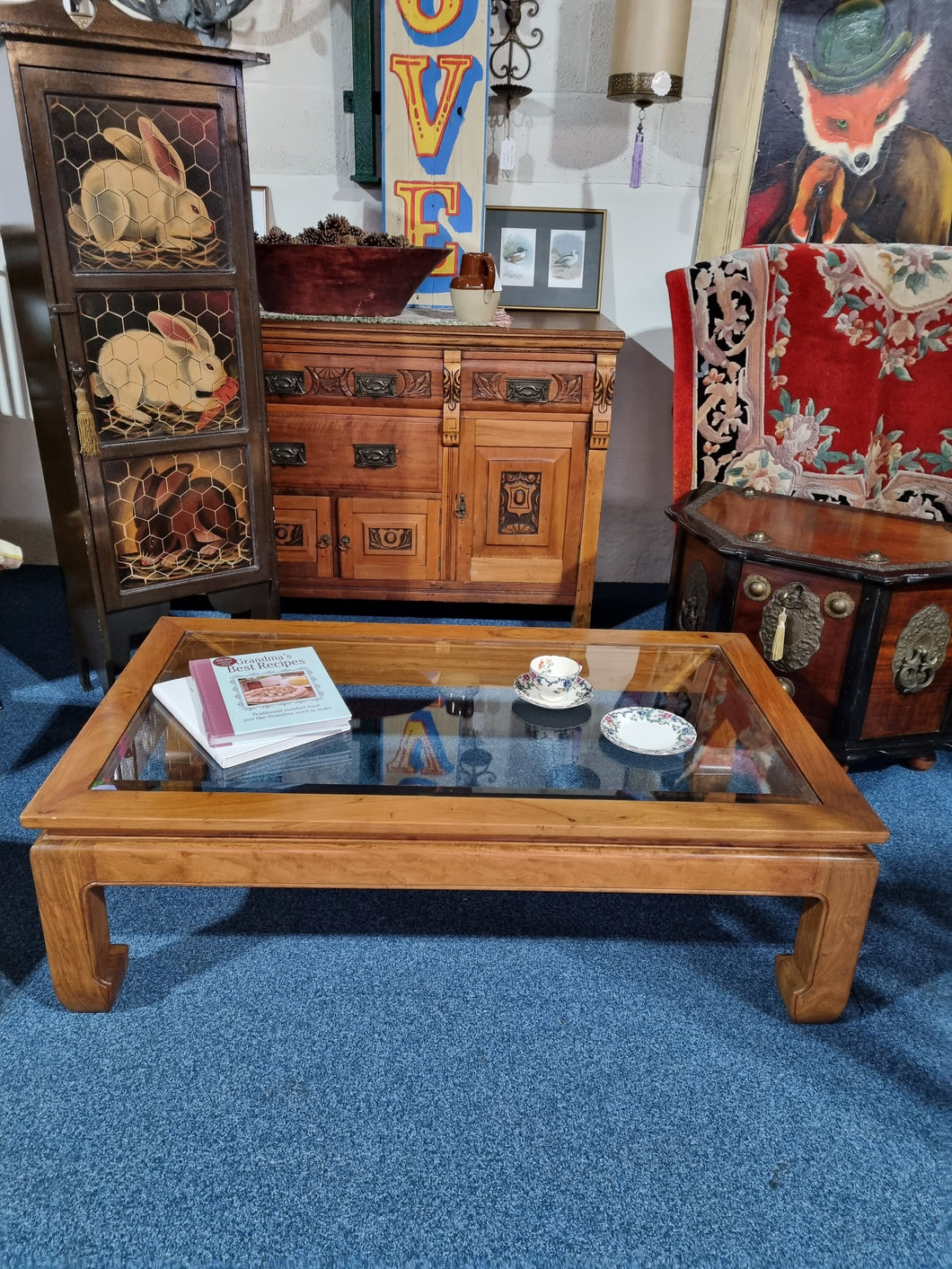 Glass Top Coffee Table In The Chinese Style