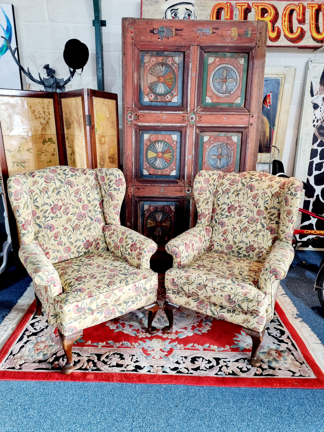 Pair of Wingback Armchairs
