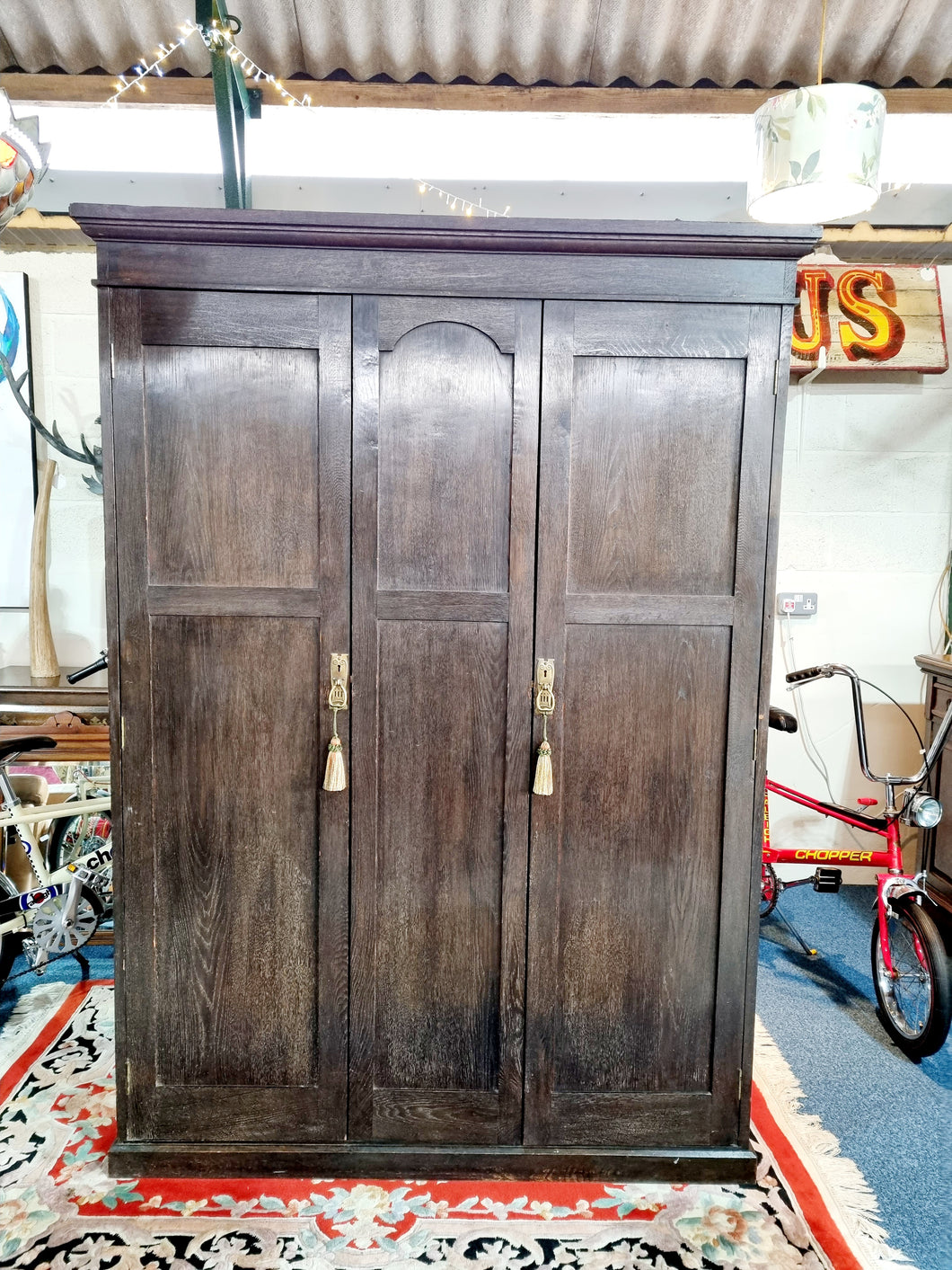 Early 20th Century Oak Stained Hall Coat Cupboard