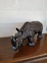 Load image into Gallery viewer, Large Carved Metal Rhino
