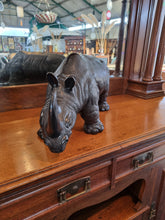 Load image into Gallery viewer, Large Carved Metal Rhino
