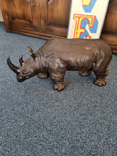 Load image into Gallery viewer, Large Carved Metal Rhino
