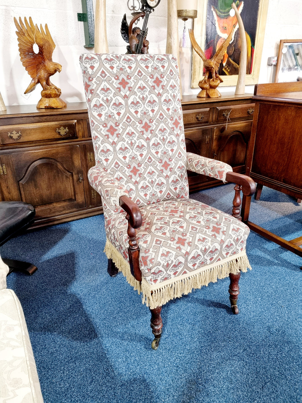 Victorian Mahogany High Back Armchair