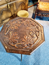 Load image into Gallery viewer, Heavily Carved Ebonised Side Table
