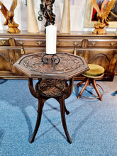Load image into Gallery viewer, Heavily Carved Ebonised Side Table
