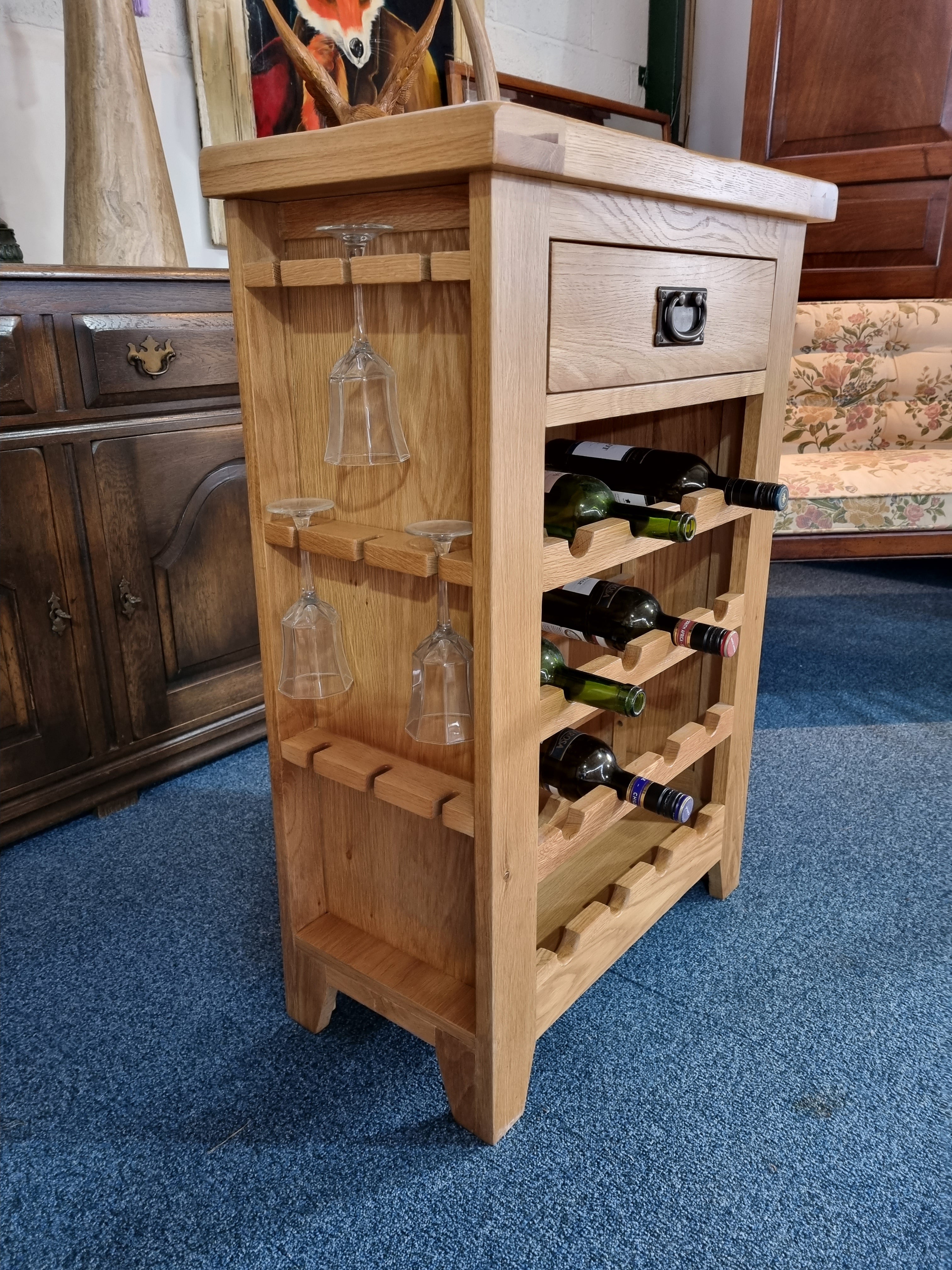 Light Oak Wine Rack | Charlotte Rose Interiors