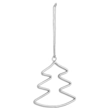 Load image into Gallery viewer, Silver Hanging Christmas Tree Silhouette Decoration

