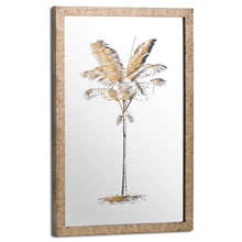 Load image into Gallery viewer, Metallic Mirrored Brass Palm Wall Art
