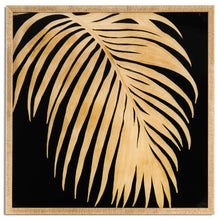 Load image into Gallery viewer, Metallic Palm Glass Image In Gold Frame
