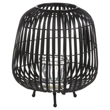 Load image into Gallery viewer, Large Black Rattan Bulbous Lantern
