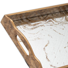 Load image into Gallery viewer, Augustus Large Mirrored Tray With Marbling Effect
