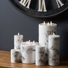 Load image into Gallery viewer, Luxe Collection Natural Glow 3x6 Marble Effect LED Candle
