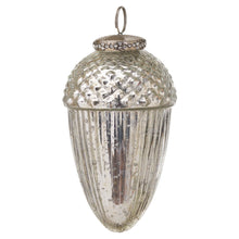 Load image into Gallery viewer, The Noel Collection Silver Large Hanging Acorn Decoration
