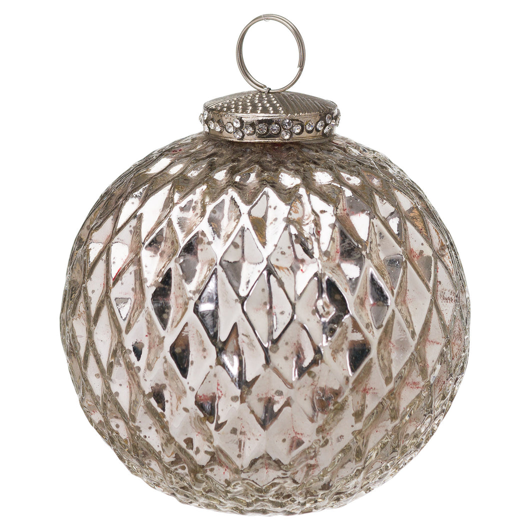 The Noel Collection Silver Large Honeycomb Bauble
