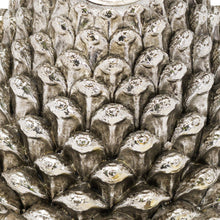 Load image into Gallery viewer, Large Silver Pinecone Candle Holder
