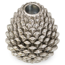 Load image into Gallery viewer, Medium Silver Pinecone Candle Holder
