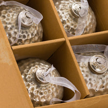 Load image into Gallery viewer, Metallic Silver Acantho Set Of 4 Large Baubles
