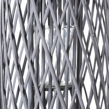 Load image into Gallery viewer, Huge Grey Standing Wicker Lantern
