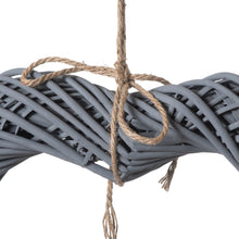 Load image into Gallery viewer, Grey Large Wicker Hanging Heart With Rope Detail
