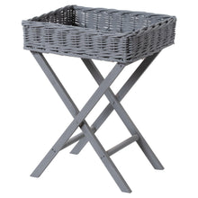 Load image into Gallery viewer, Grey  Wicker Basket Butler Tray

