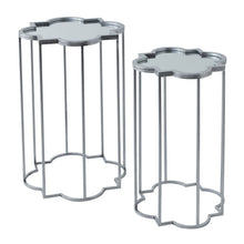 Load image into Gallery viewer, Quarter Foil Mirrored Set Of Two Side Tables
