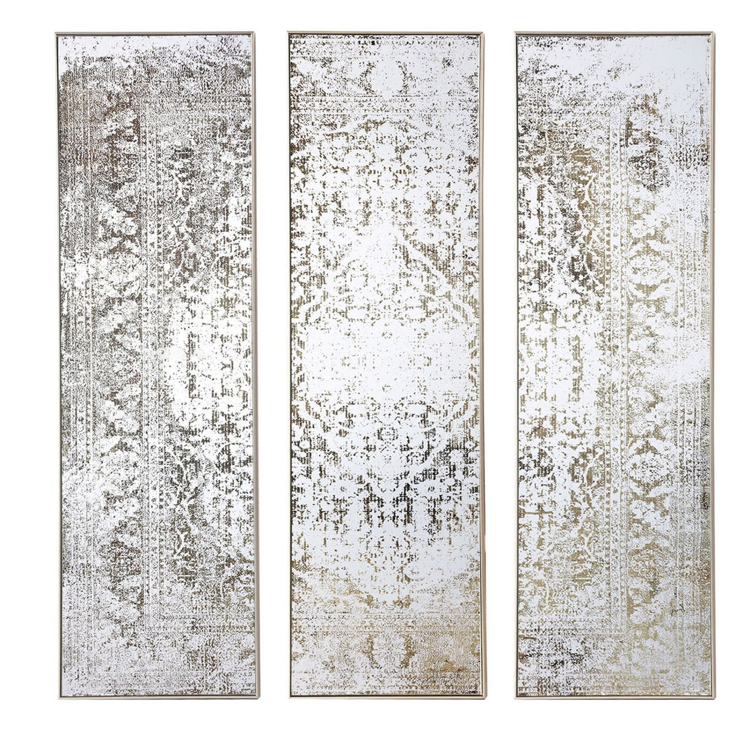 Antiqued Etched Trio Of WallMirrors