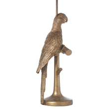 Load image into Gallery viewer, Percy The Parrot Gold Table Lamp With Teal Velvet Shade
