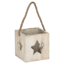 Load image into Gallery viewer, Washed Wood Star Tealight Candle Holder

