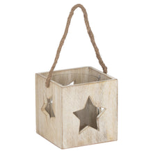 Load image into Gallery viewer, Washed Wood Large Star Tealight Candle Holder
