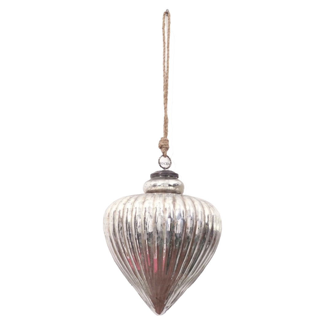 The Noel Collection Antique Silver Large Vallupe Bauble