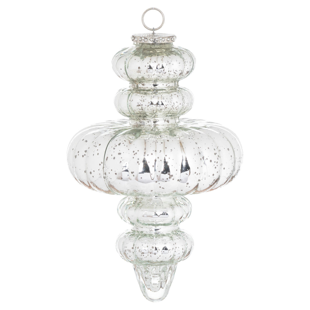 The Noel Collection Silver Fluted Statement Bauble