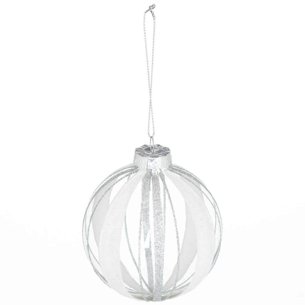 The Noel Collection Striped Glitter Bauble