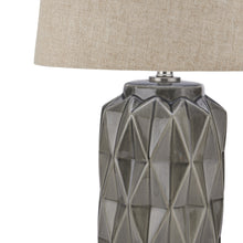 Load image into Gallery viewer, Acantho Grey Ceramic Lamp With Linen Shade
