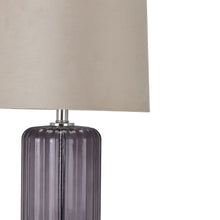 Load image into Gallery viewer, Alberta Metallic Glass Lamp With Velvet Shade
