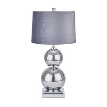 Load image into Gallery viewer, Shamrock Metallic Glass Lamp With Velvet Shade
