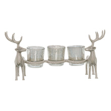 Load image into Gallery viewer, Silver Stag Tripple Tealight Holders
